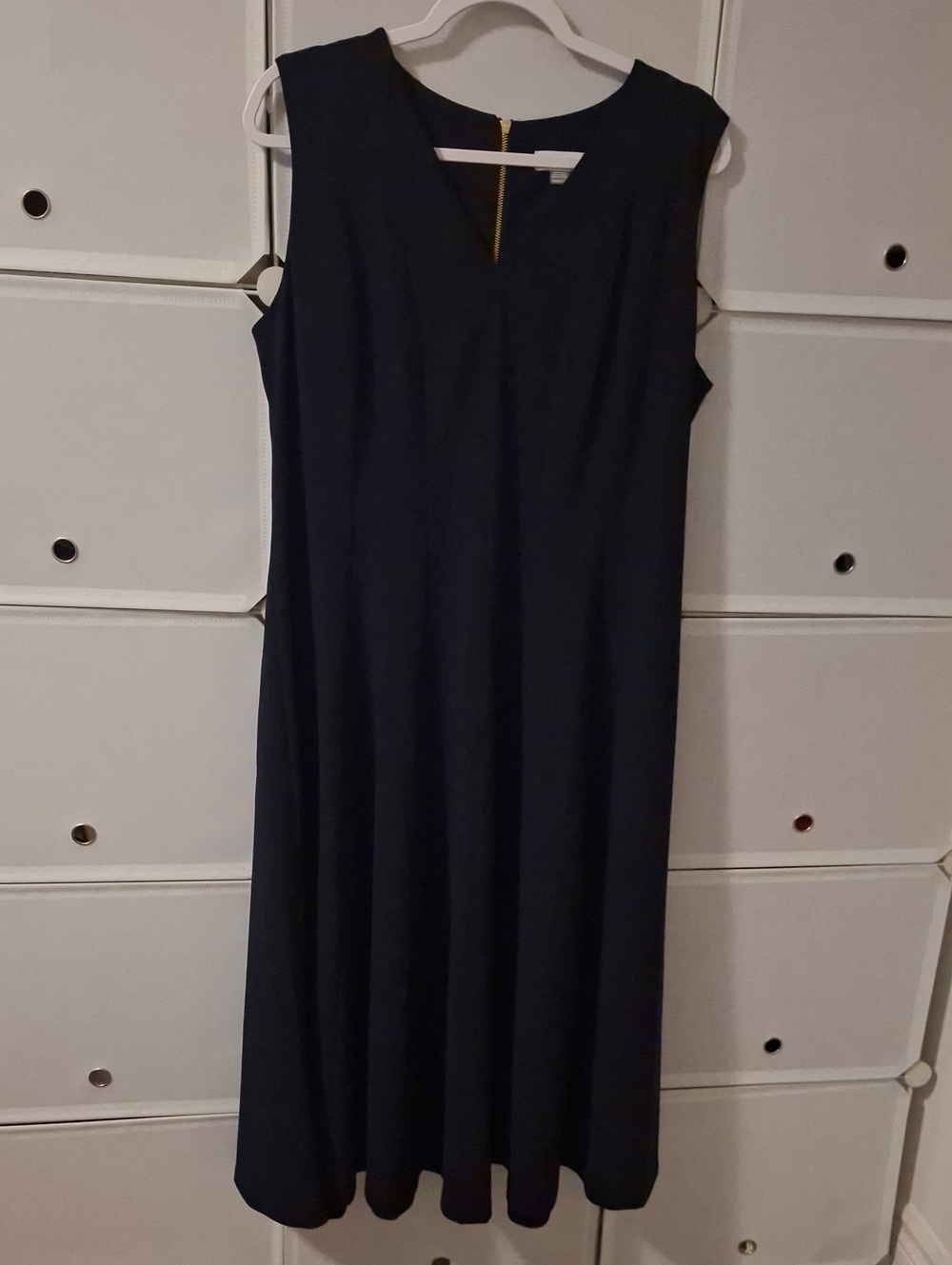 Calvin Klein Navy Sleeveless Midi Shift Dress